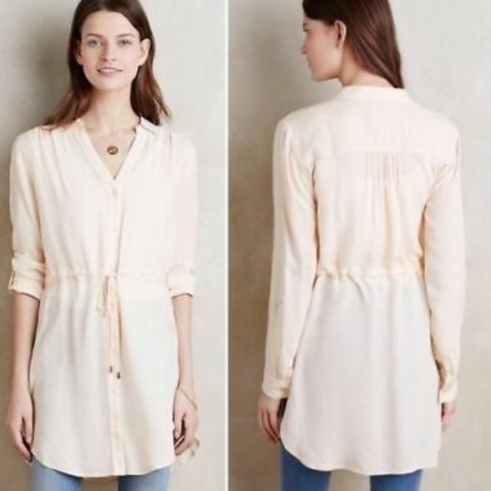 Anthropologie peach tunic